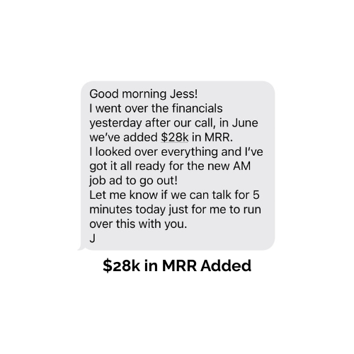 Client message: $28k in MRR added
