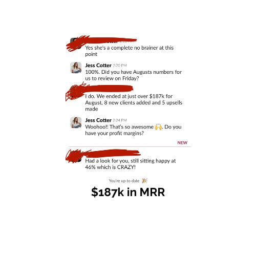 Client message: $187k in MRR